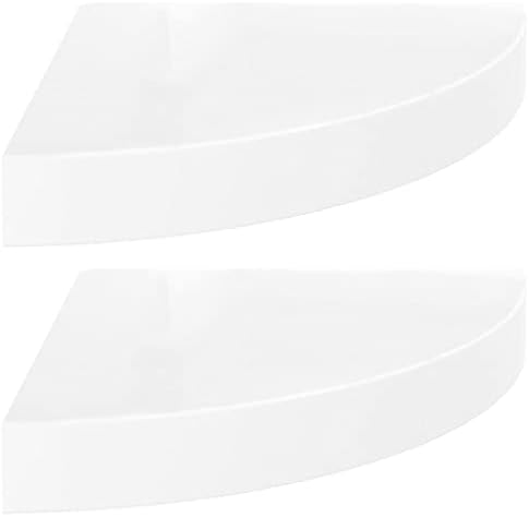 Floating Corner Shelves 2pcs High Gloss White MDF