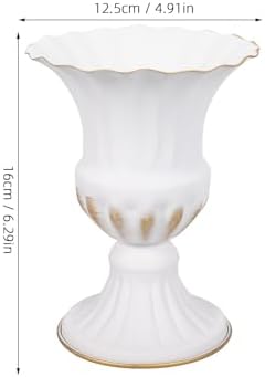 2Pcs Memorial Cemetery Vase Iron Flower Pot Urn Planter White 629x492x492inch