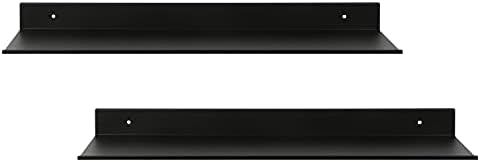 Z Metnal Wall Shelf 24 Inch Matt Black Ser of 2