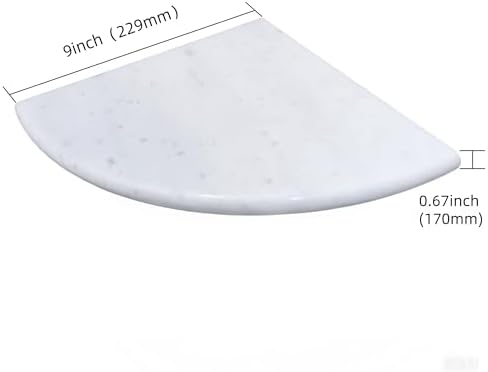 White Marble Corner Shower Shelf 9 Inch