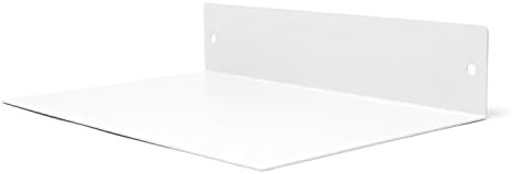 Buhbo Mitus Floating Shelf Wall Mounted 8x12 Heavy Duty Steel White