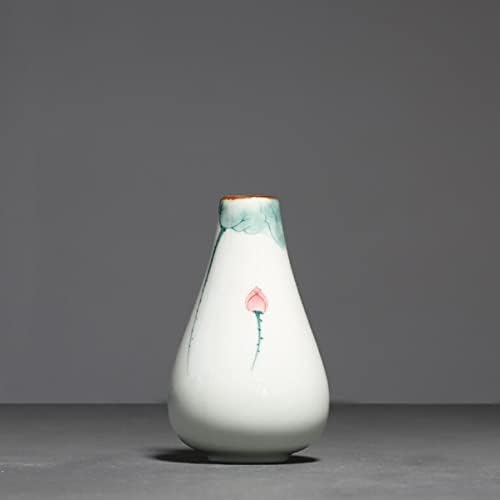 GANAZONO Unique Lotus Hand Painted Ceramic Flower Vase