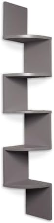 Danya B 5-Tier Corner Wall Shelving Unit Gray