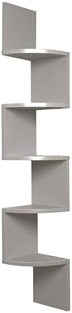 Danya B 5-Tier Corner Wall Shelving Unit Gray
