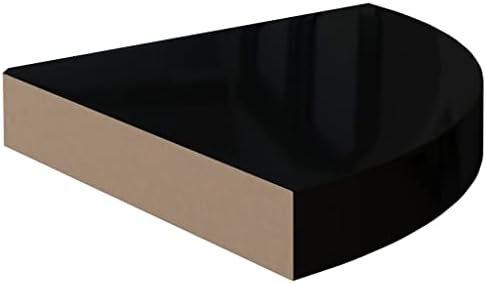 Floating Corner Shelves 2 Pcs High Gloss Black MDF