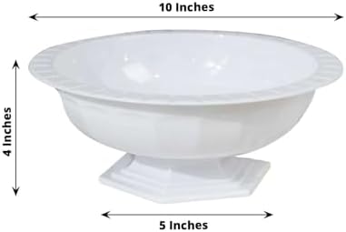 Efavormart 3 Pack White Roman Style Footed Compote Bowls
