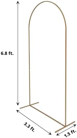 Efavormart 7ft Gold Metal Wedding Arch with Accessories