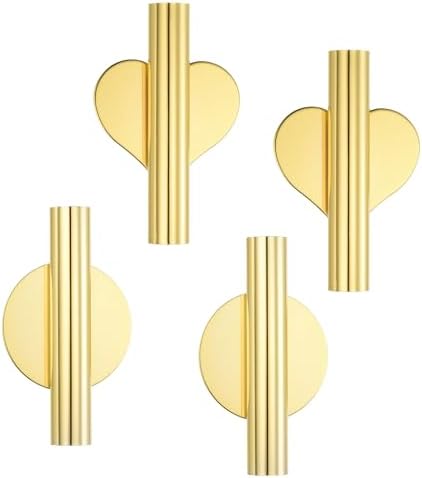 PATIKIL Wall Flower Vase Tube 4Pcs Set Gold Tone