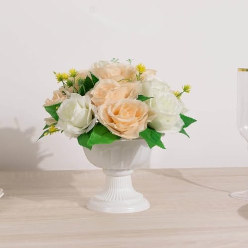 Efavormart 4 Pack White Roman Style Plastic Vase Pots