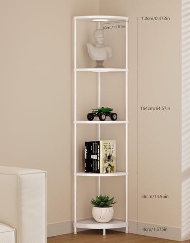 PARTPHONER Corner Shelf with LED Light and Storage 1