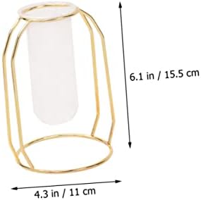 Geometric Iron Vase for Dried Flowers and Hydroponic Displays