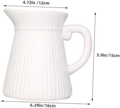 White Ceramic Flower Vase with Embossed Design