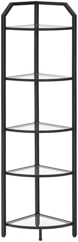 HOOBRO 5-Tier Corner Shelf Stand Black BK15CJ01