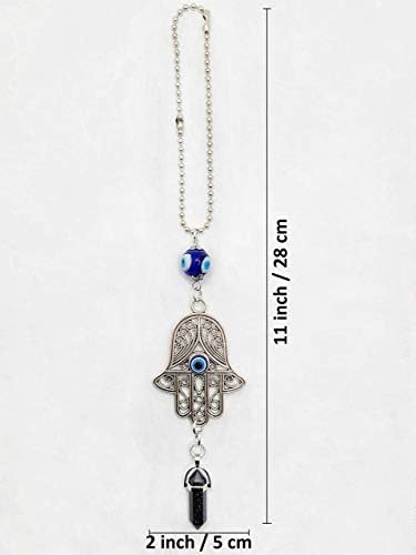 LUCKBOOSTIUM Hamsa Protection Amulet - Evil Eye Car Hanging Ornament