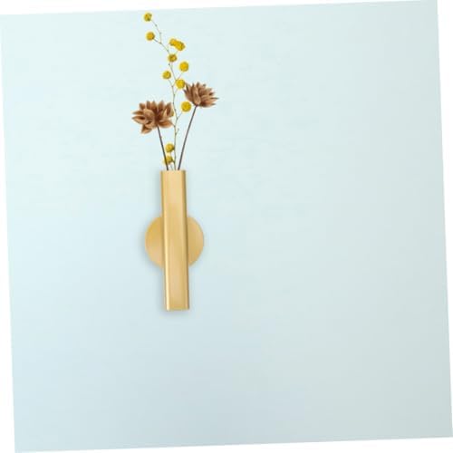 VOSAREA 2pcs Nordic Style Wall Mounted Metal Tube Vase Adhesive Holder