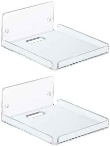 PATIKIL 4 Inch Clear Acrylic Floating Shelves 2 Pcs