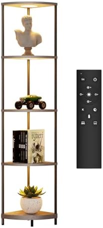 PARTPHONER Corner Shelf with LED Light and Storage