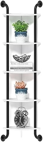 Tinpin 5-Tier Corner Wall Shelf White