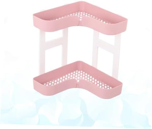PRETYZOOM 2-Tier Bathroom Countertop Organizer Corner Shelf Rack