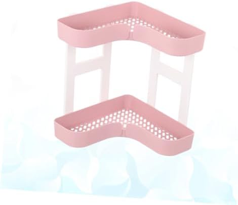 Ciieeo Pink Two-Tier Storage Rack Organizer for Bathroom Kitchen Countertop