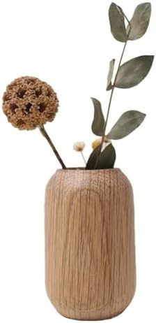 Wooden Dried Flower Vase with Pampas Grass
