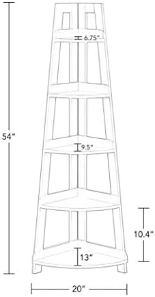 RiverRidge Amery 5-Tier Corner Ladder Shelf - Gray