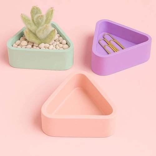 Triangle Concrete Planter for Succulents and Decor
