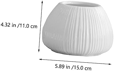 YARNOW Vertical Striped Ceramic Flower Vase for Home Decor