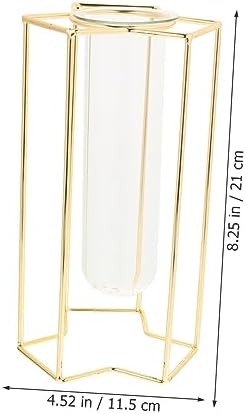 Minimalist Flower Vase with Iron Stand for Home and Office