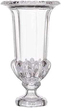 AB Home 15 Inch Clear Glass Vase with Pedestal