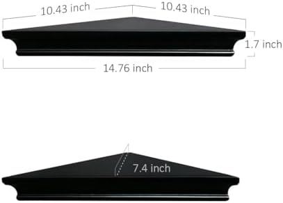 AHDECOR Black Floating Corner Shelves Set of 2