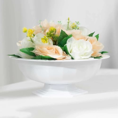 Efavormart 3 Pack White Roman Style Footed Compote Bowls