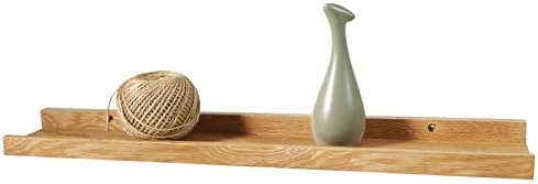 24 Inch Floating Shelf Natural Solid Oak Wood