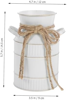 PRETYZOOM Vintage Iron Flower Vase with Handle