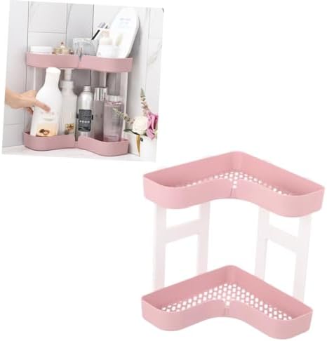 Ciieeo Pink Two-Tier Storage Rack Organizer for Bathroom Kitchen Countertop