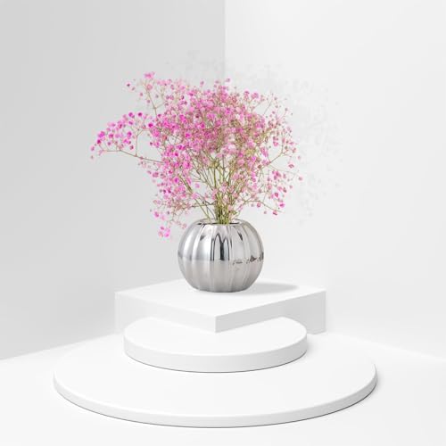 Halloween Pumpkin Ceramic Vase with Silver Finish