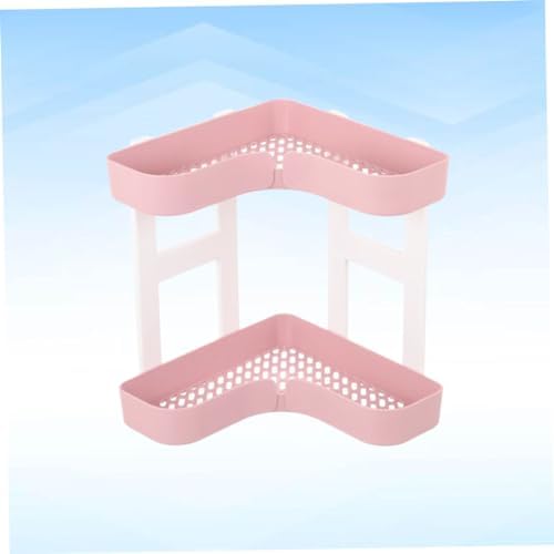 Cabilock Corner Shelf Organizer Pink Plastic Storage Rack