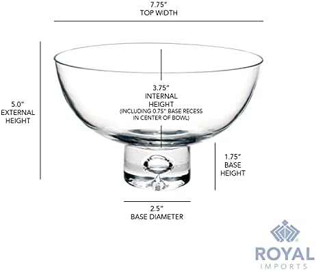 Royal Imports Flower Glass Vase 8 Round 5 Tall Clear