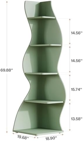 Tribesigns Wavy Corner Shelf Set of 2