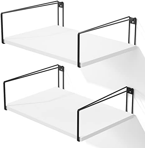 SRIWATANA Wide Floating Wall Shelves Set of 2