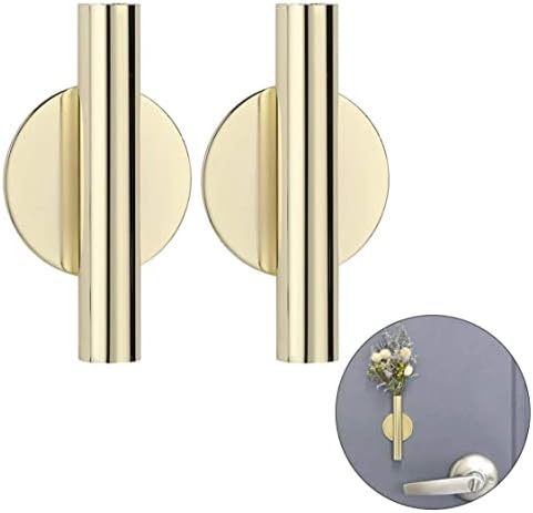 Golden Wall Vase 2Pcs Metal Holder with Dried Flower Display