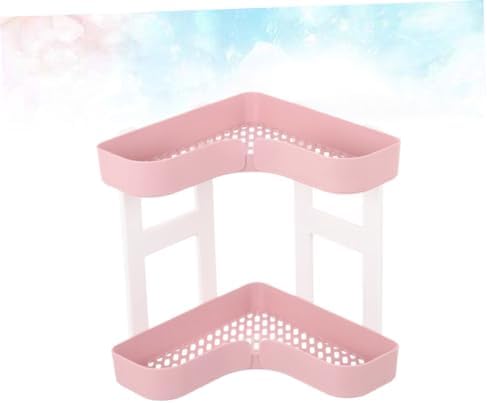 PRETYZOOM 2-Tier Bathroom Countertop Organizer Corner Shelf Rack
