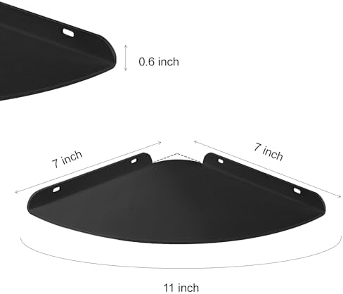 Small Wall Mounted Floating Corner Shelves Metal Black 7 Inch