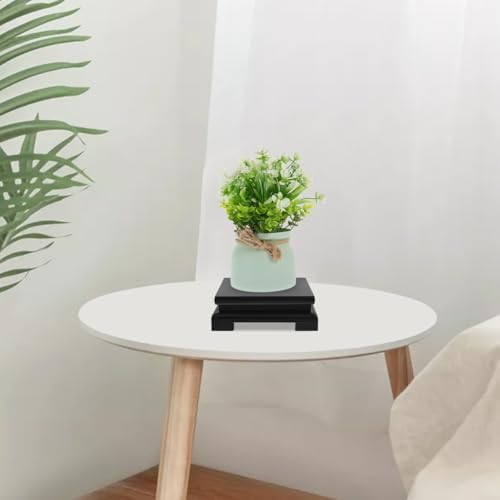 Yarnow Wooden Vase Stand Display Base 13x13cm Black