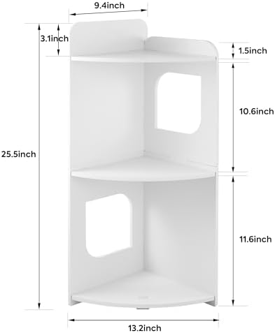 Small Corner Shelf with Waterproof Design and Multipurpose Use White