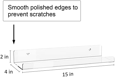 ddLUCK Acrylic Floating Shelf 2 Pack 15 Inch