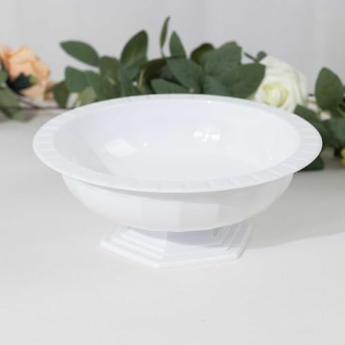 Efavormart 3 Pack White Roman Style Footed Compote Bowls