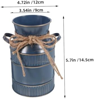 2pcs Rustic Galvanized Pitcher Vase for Home Decor