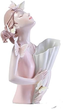Artificial Flower Vase Butterfly Girl Home Decor Sculpture