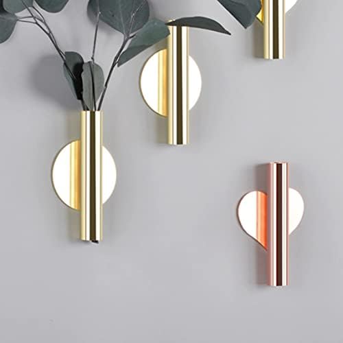 Golden Wall Vase 2Pcs Metal Holder with Dried Flower Display